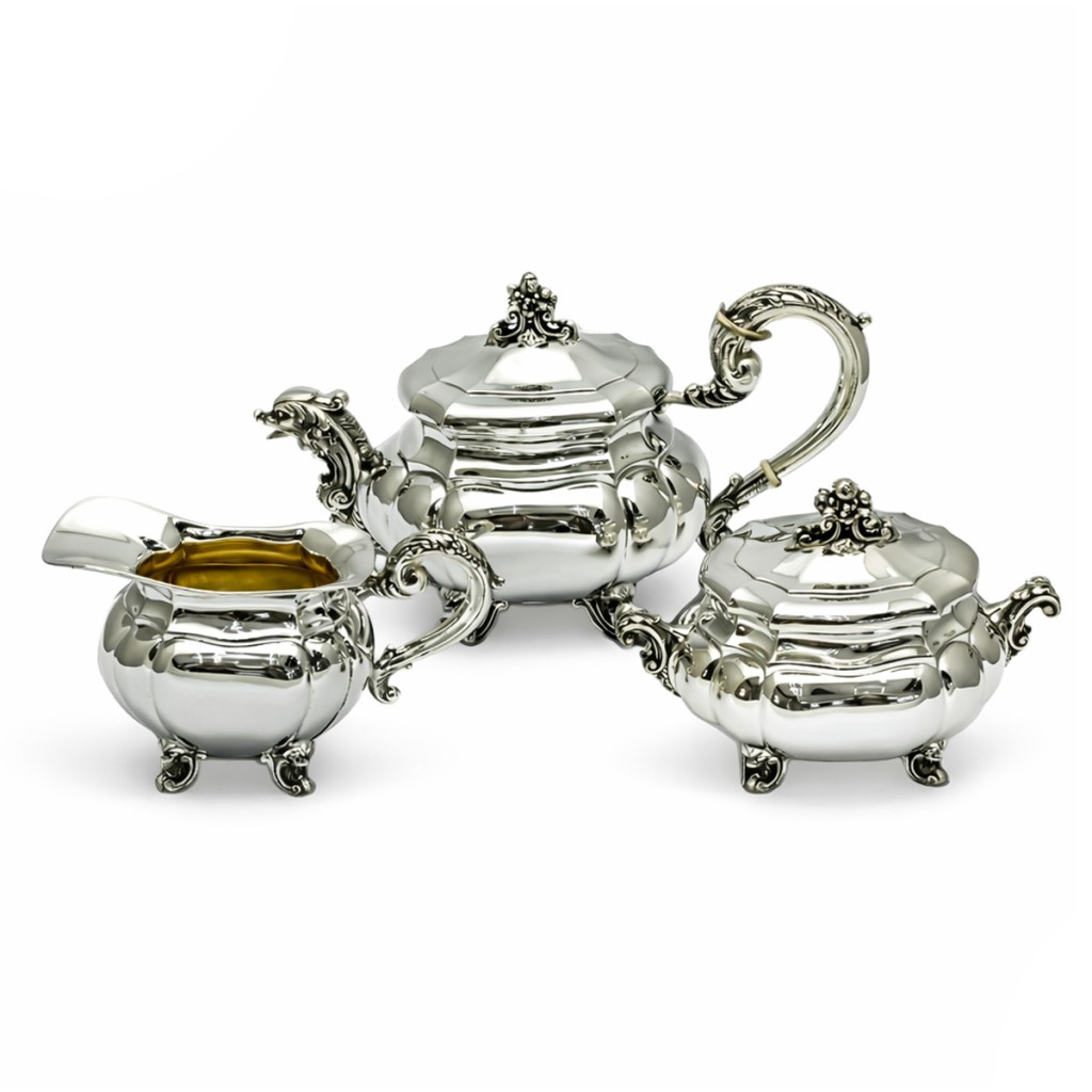 Servizio da t&egrave; in argento 800 a tre pezzi, Cesa 1882 - CESA 1882