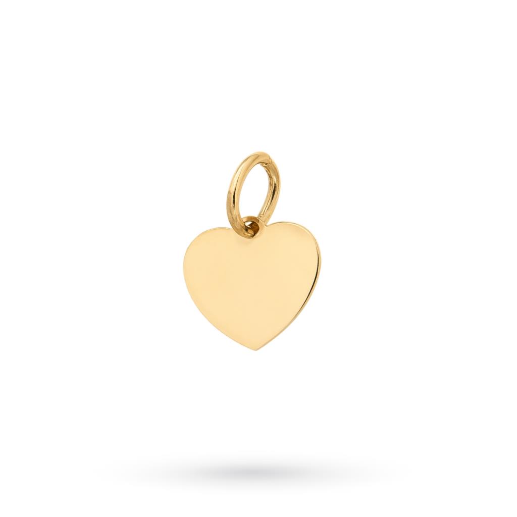 Ciondolo cuore lastra oro giallo 10x10mm - LUSSO ITALIANO