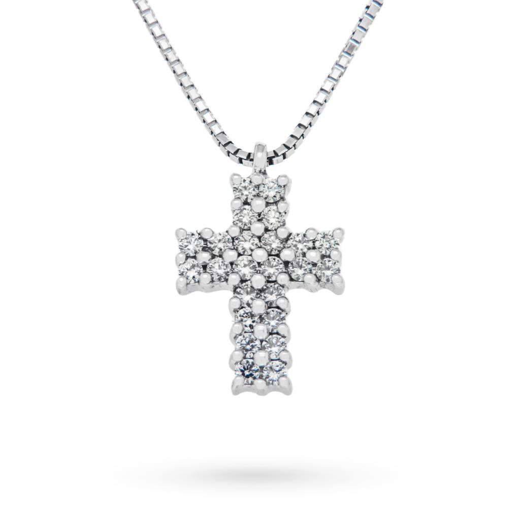  White gold necklace cross diamonds 0,31ct Mirco Visconti - MIRCO VISCONTI