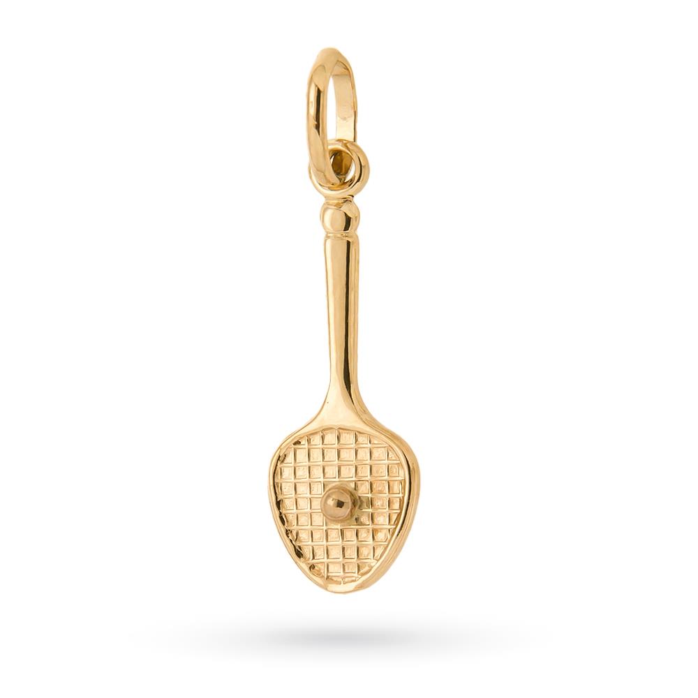 Tennis racket ball pendant in 18kt yellow gold - UNBRANDED