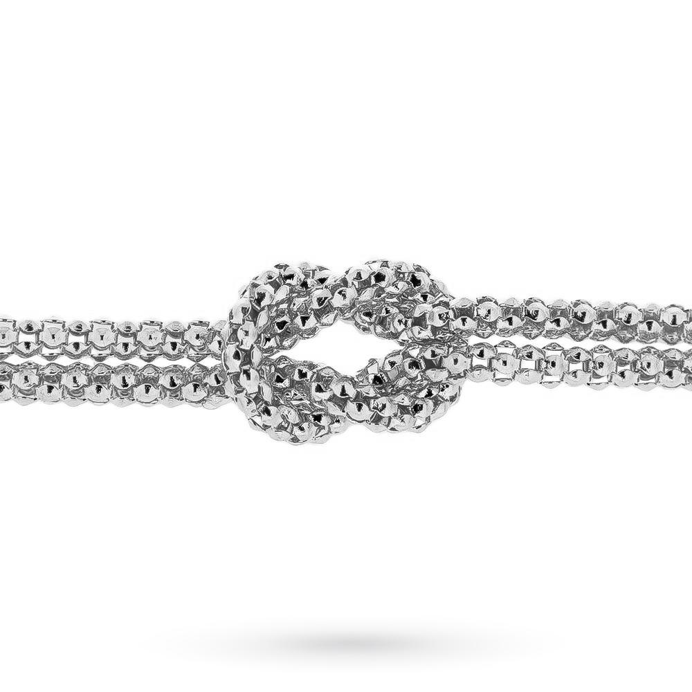 CARISSIMA Bracciale Flessibile Con Nodo Doppio E Perla Naturale In Oro Tre Colori 9 Ct | Gioiello Elegante Con Zirconia, Confezione Regalo Di Lusso
