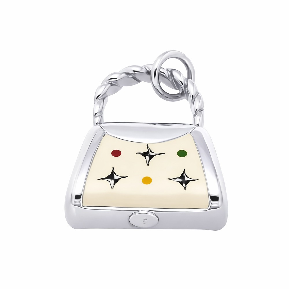 White gold handbag pendant