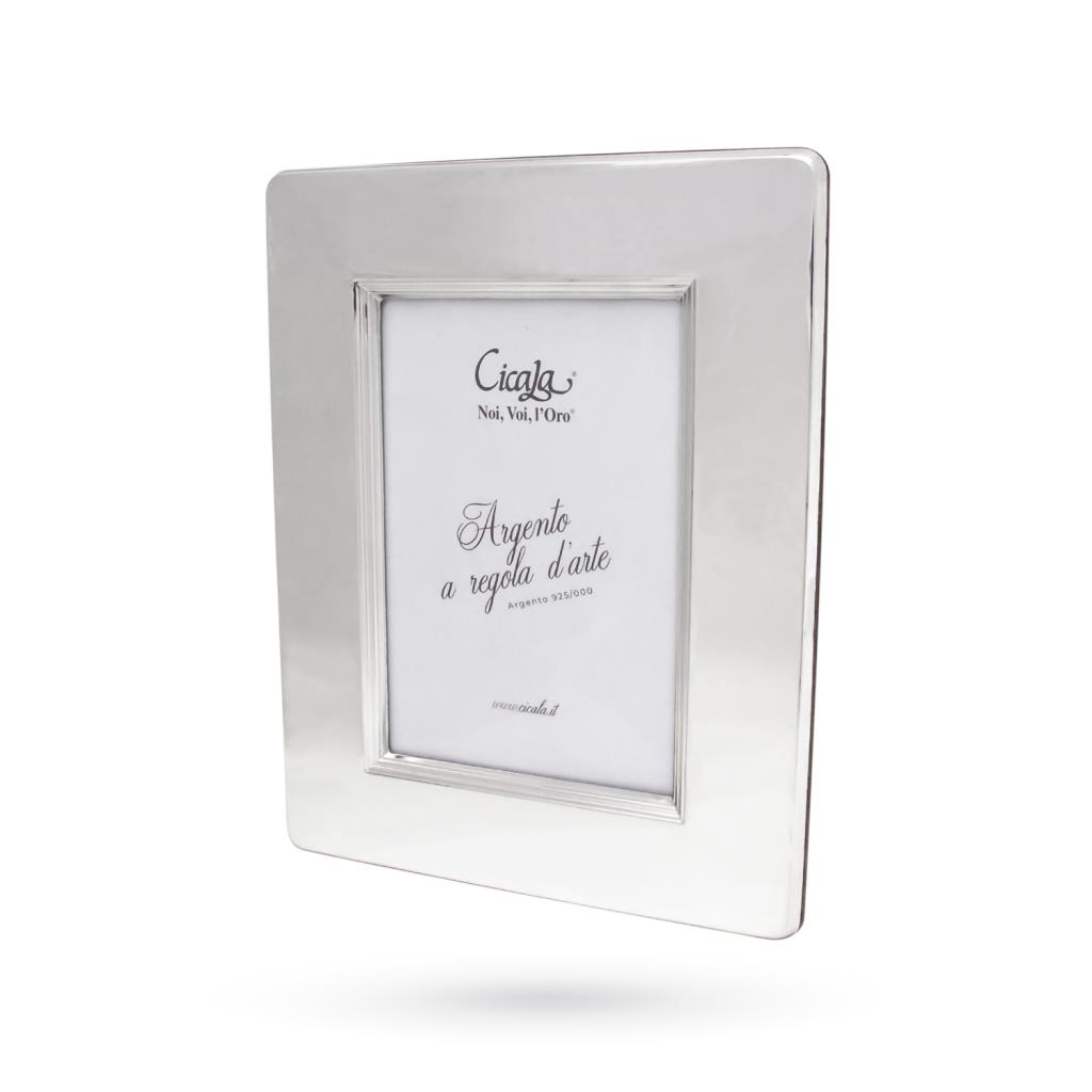 Silver photo frame 10x15 cm smooth with steps - CICALA