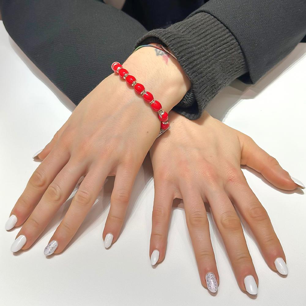 Bracciale argento 925 smalto rosso Dodo Mariani - DODO MARIANI