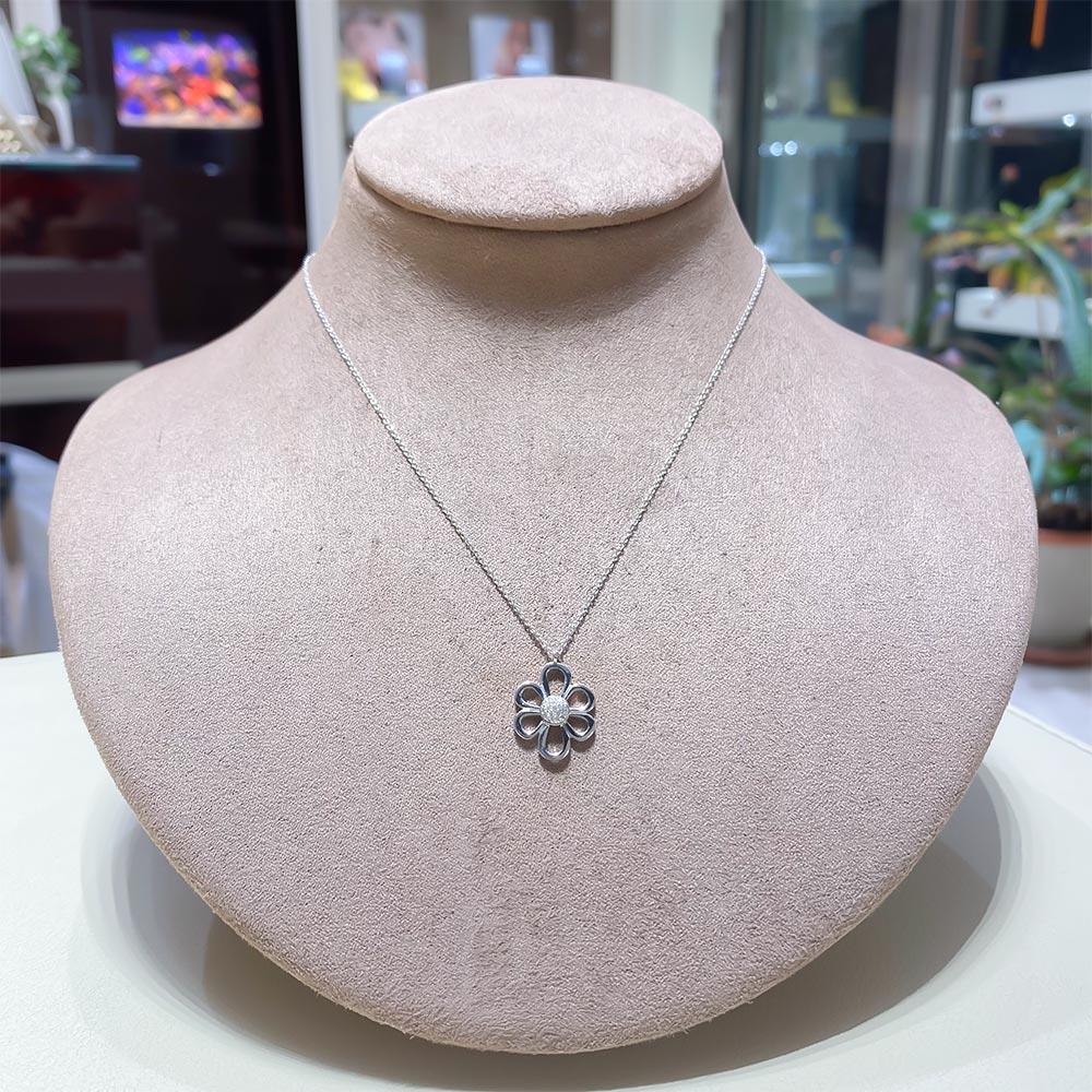  Giorgio Visconti white gold flower necklace with diamonds - GIORGIO VISCONTI