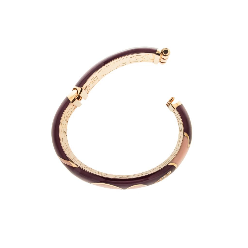  Bracciale oro 18kt ed argento 925  smalti diamanti e zaffiri - LA NOUVELLE BAGUE