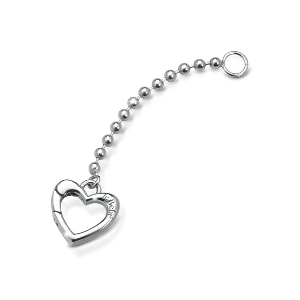  Silver link and heart-shaped snap-hook - LE BEBE