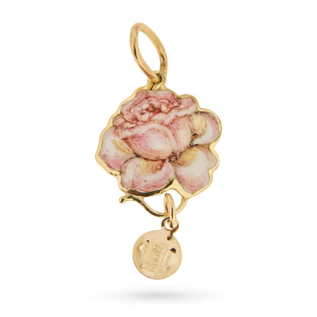 Ciondolo Gabriella Rivalta Rosa smaltata oro - GABRIELLA RIVALTA