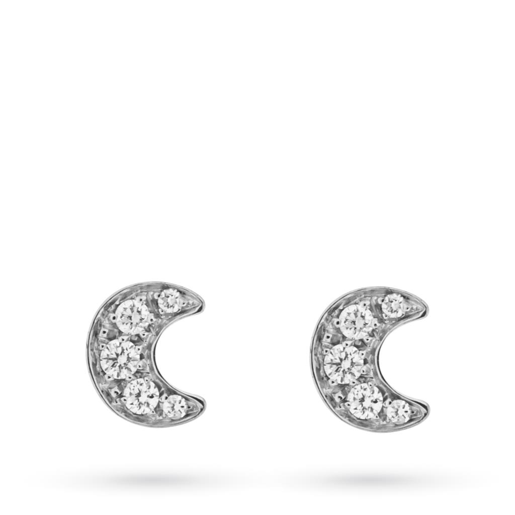 Orecchini oro bianco luna diamanti 0,06ct Mirco Visconti - MIRCO VISCONTI