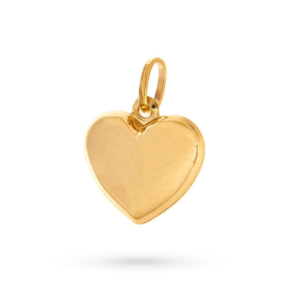 Ciondolo cuore bombato oro giallo 18kt  liscio lucido - LUSSO ITALIANO