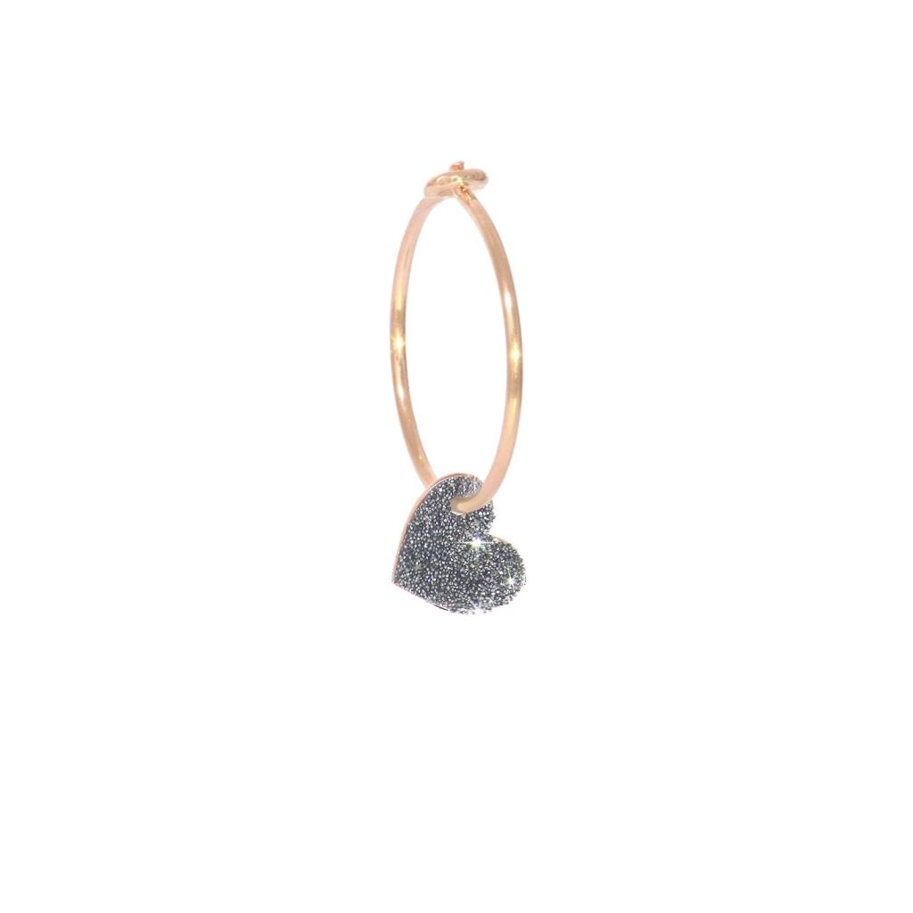 Single Aurum diamond heart earring in 18kt rose gold - MAMAN ET SOPHIE