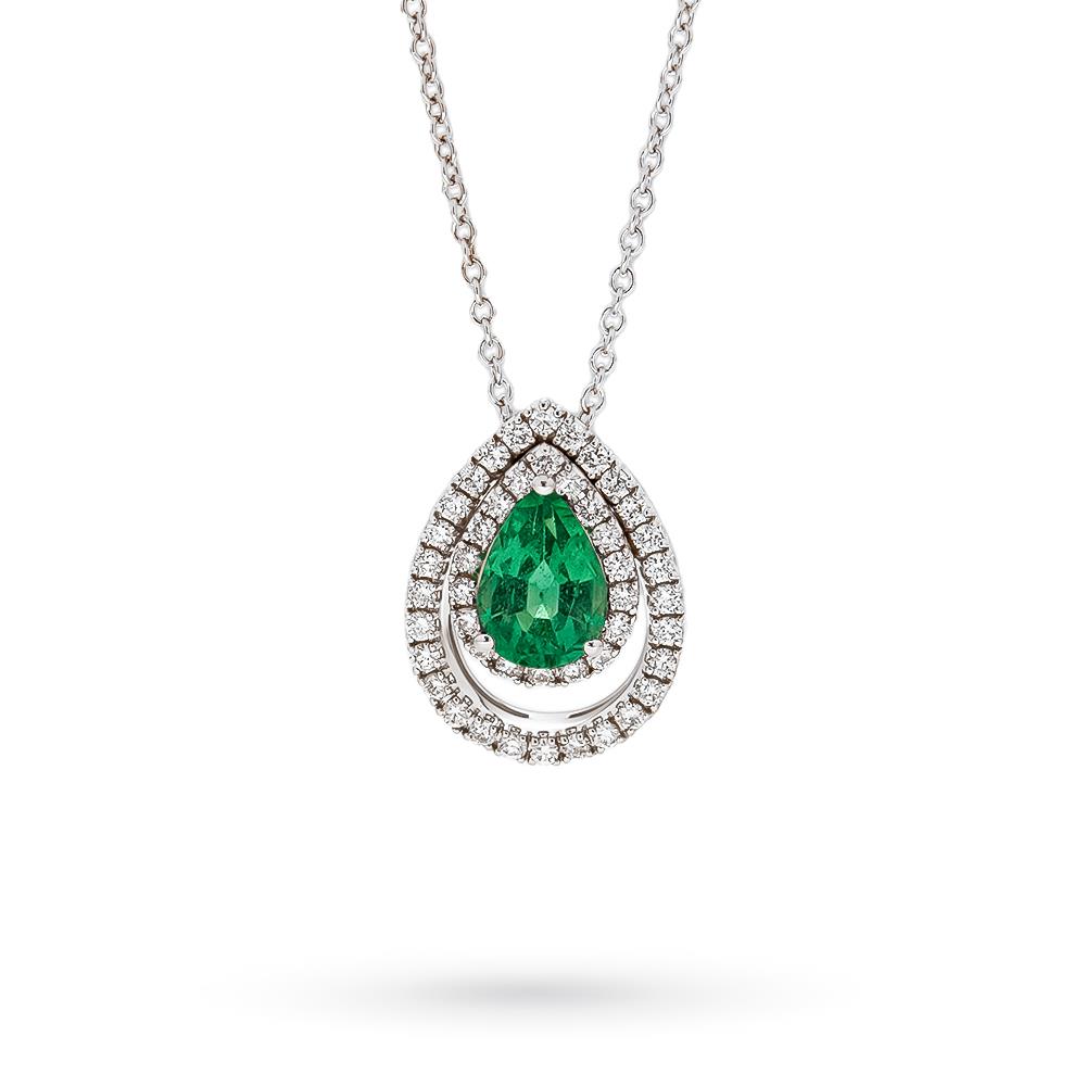 Emerald drop and diamonds necklace Mirco Visconti - MIRCO VISCONTI