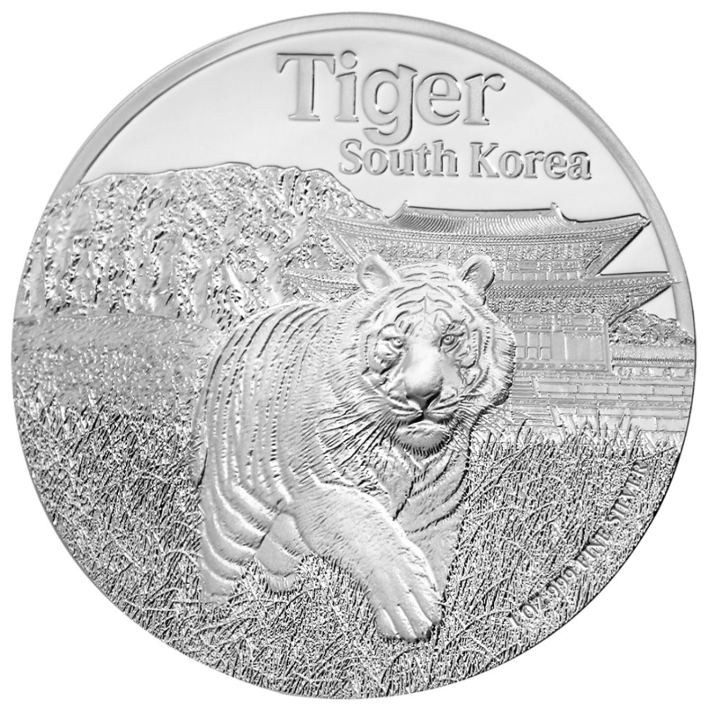National Treasure Of The World - Tiger. 1 Oz Silver Coin 3,000 Riels Cambodia 2025 - THE SINGAPORE MINT