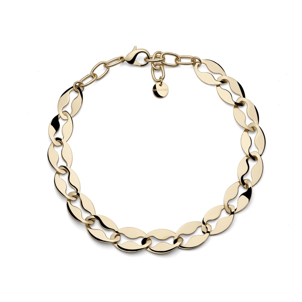 Collana Catena Unoaerre 2655 ovali piatti dorati 45 cm - UNOAERRE