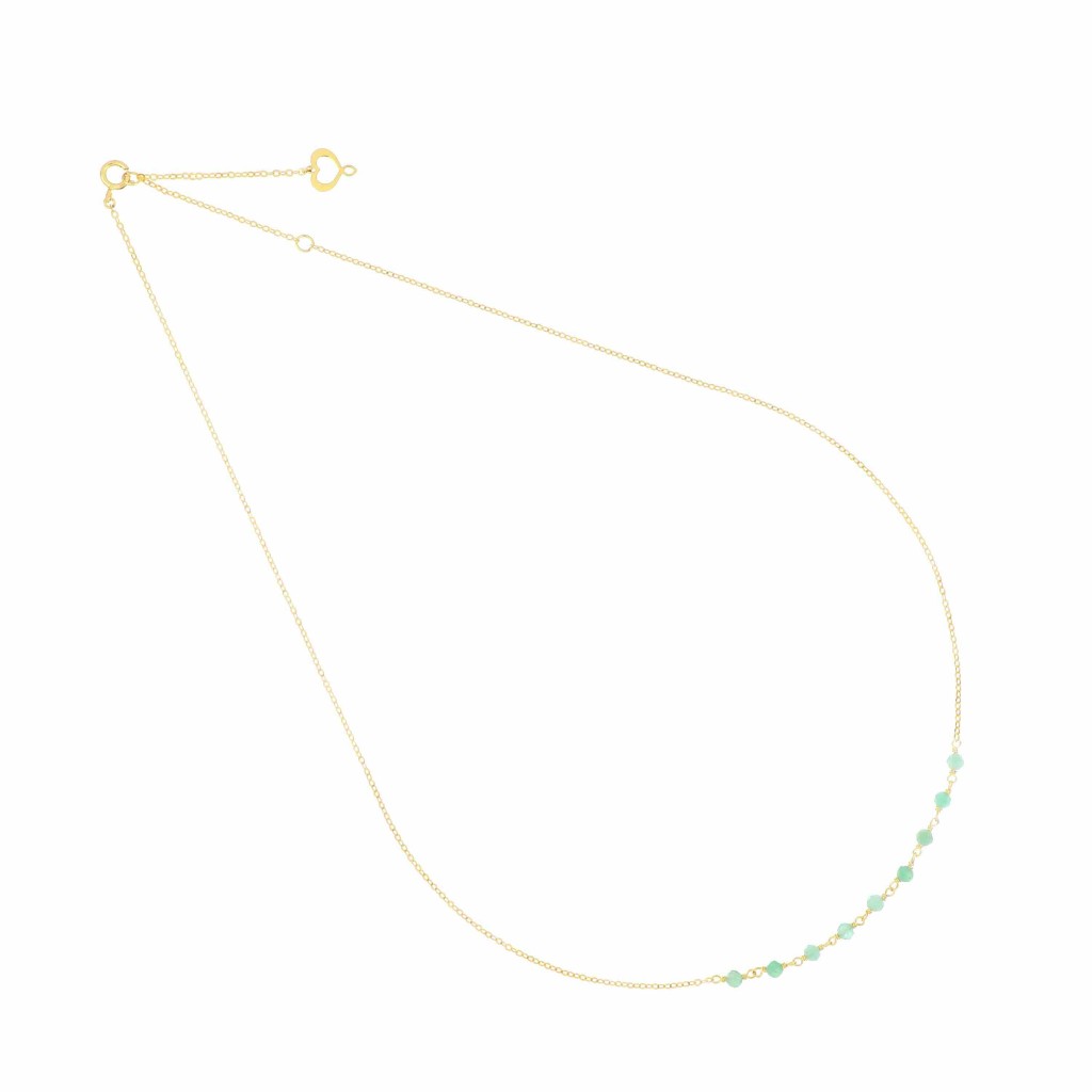 Girocollo di catena Maman et Sophie oro giallo sezione di smeraldi passanti - MAMAN ET SOPHIE