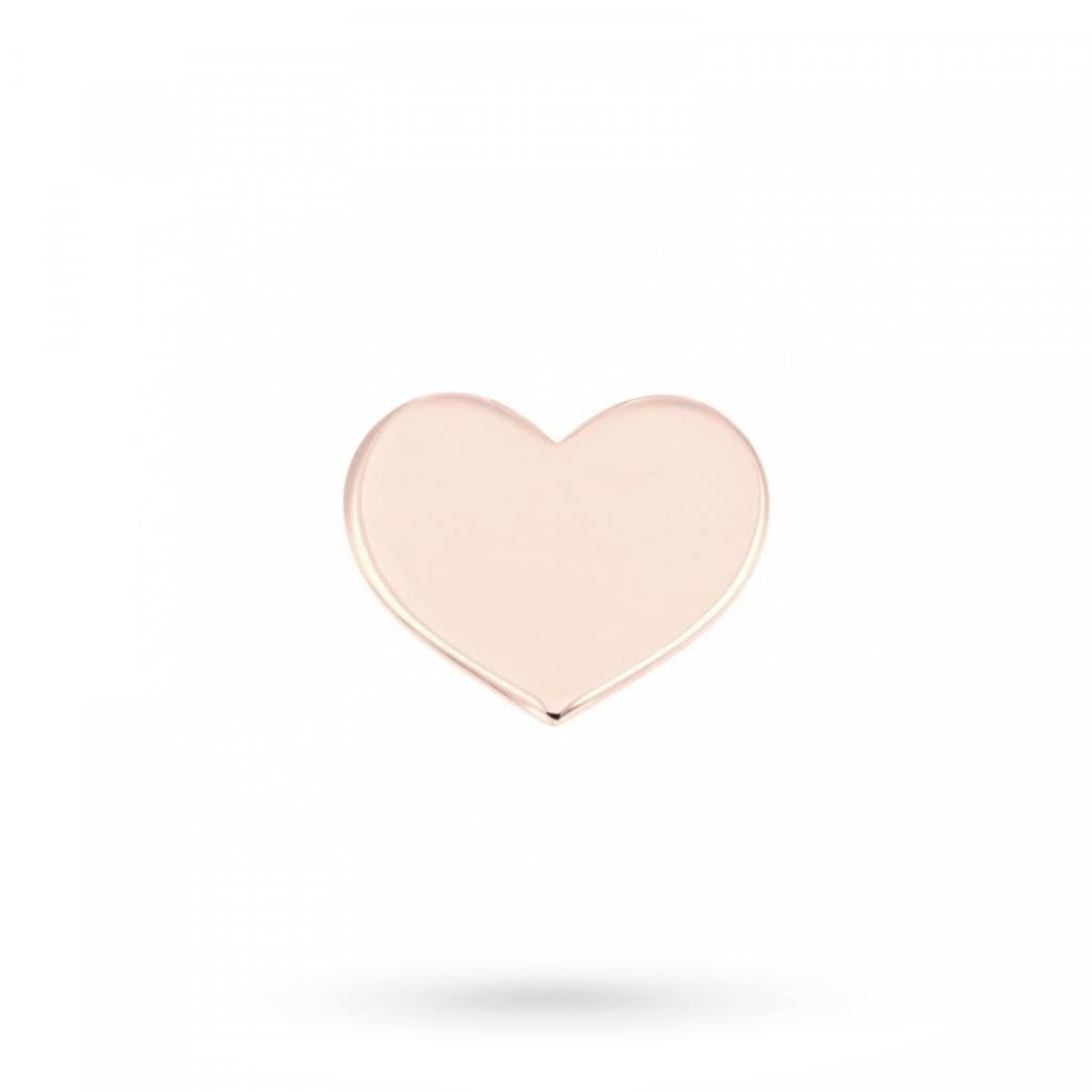 Orecchino singolo cuore medio argento 925 rosa - MAMAN ET SOPHIE
