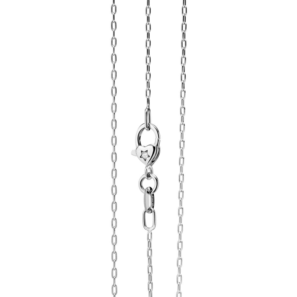 9kt white gold leBebe SNMA004 necklace heart diamond closure - LE BEBE