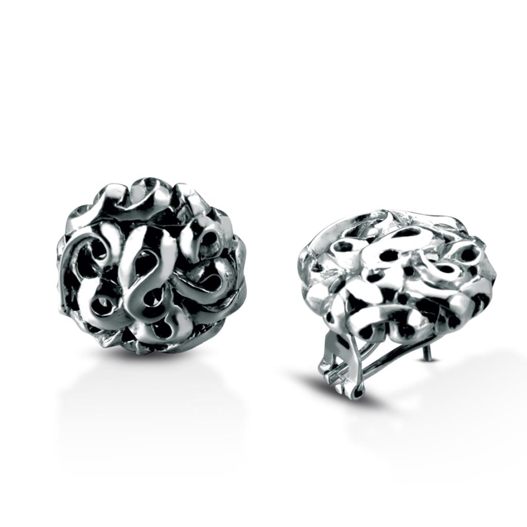 Orecchini a bottone in argento 925 - MARESCA OFFICINE ORAFE