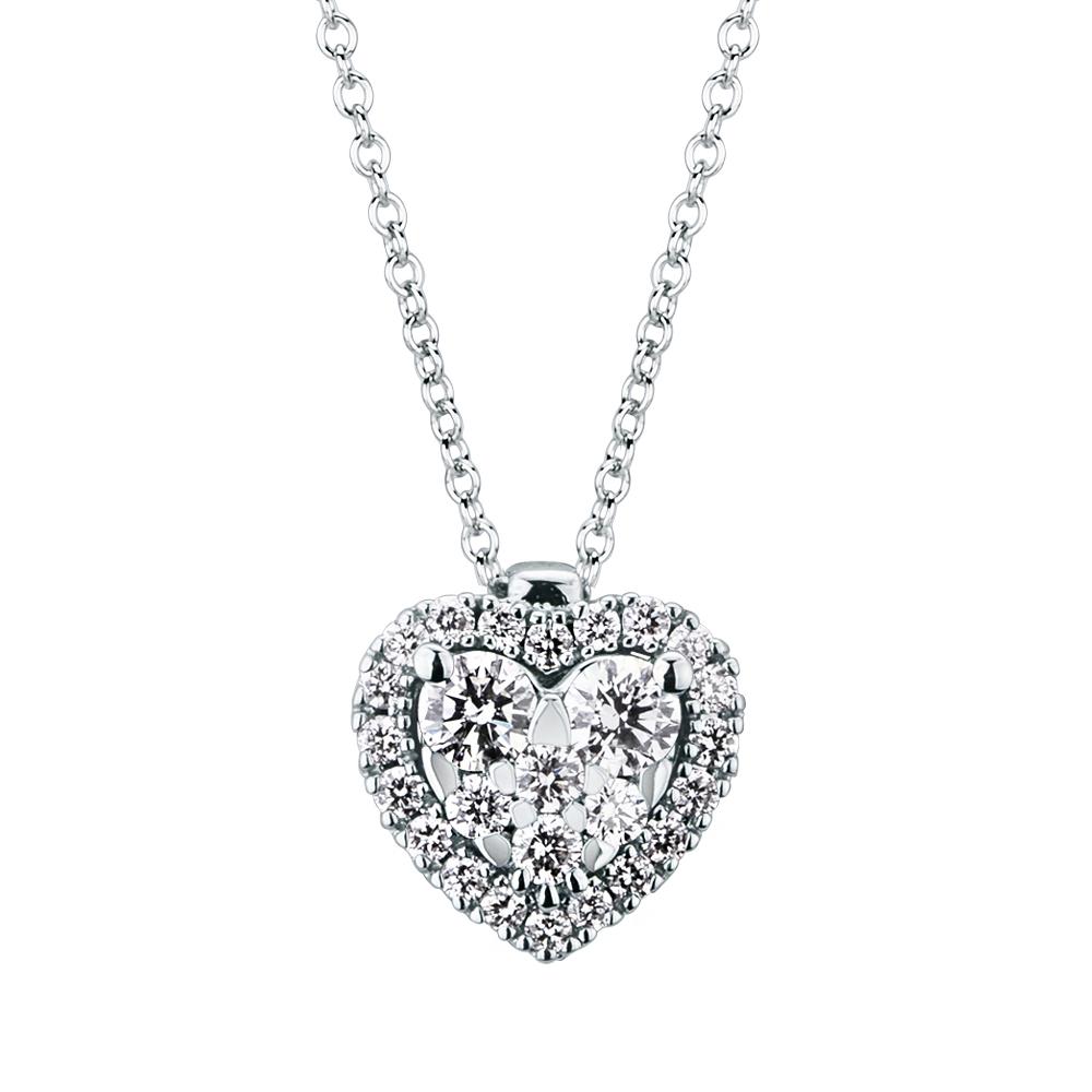  White gold necklace heart diamonds 0,28ct Mirco Visconti - MIRCO VISCONTI