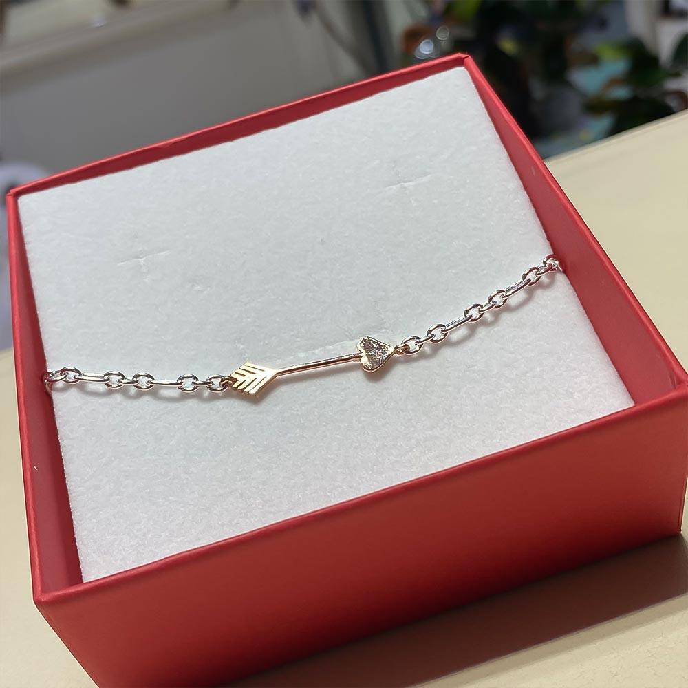  Bracciale Dodo Mariani argento freccia oro rosa 18cm - DODO MARIANI