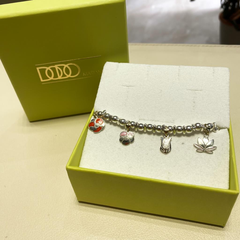  Bracciale Dodo Mariani triangoli-bubble 5 ciondoli garden - DODO MARIANI