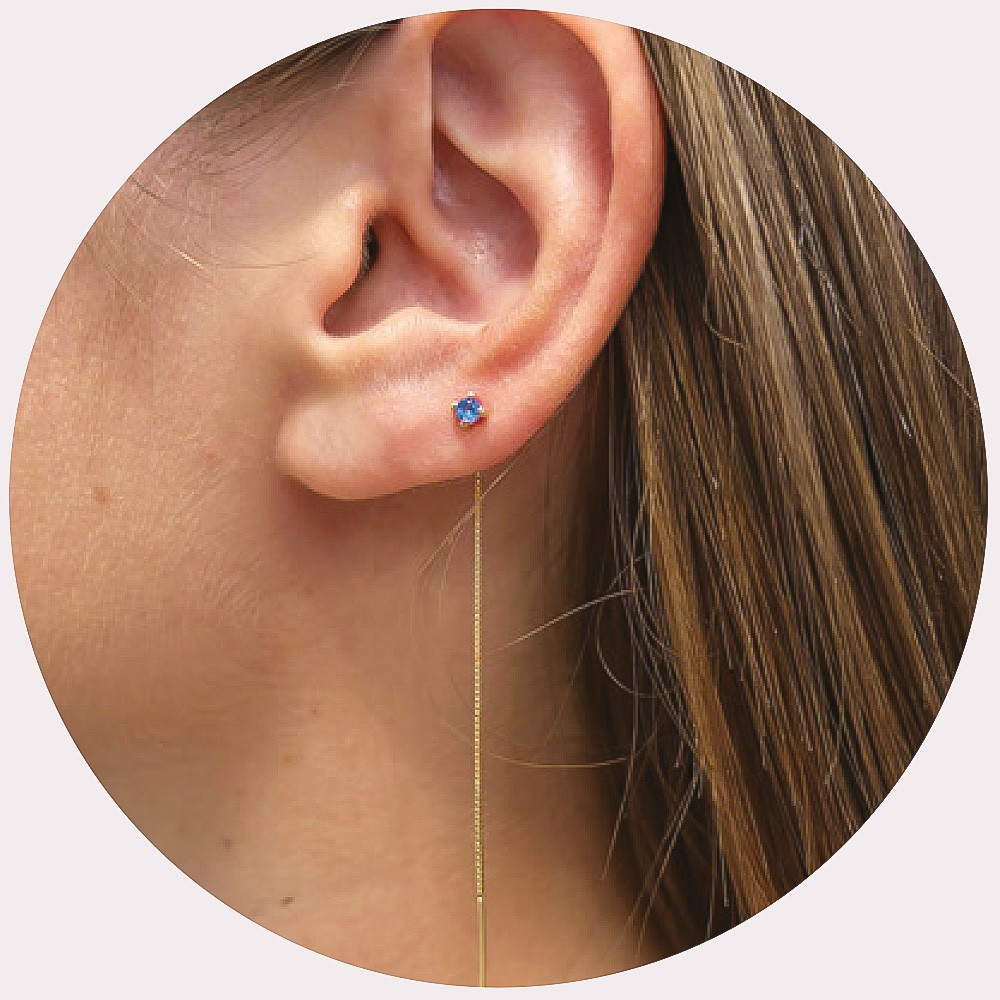 orecchino con filo d