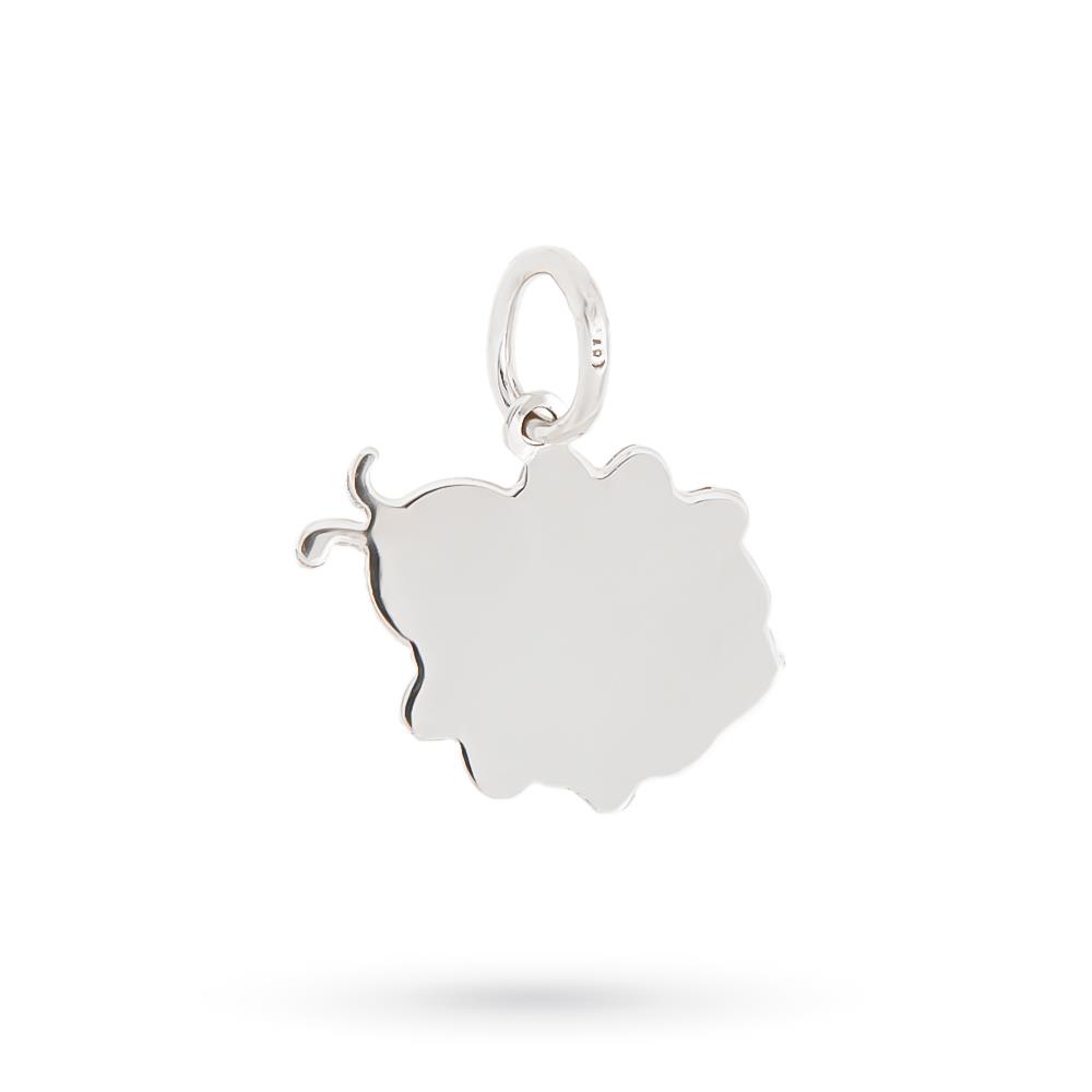 Ciondolo coccinella lastra oro bianco 18kt - LUSSO ITALIANO