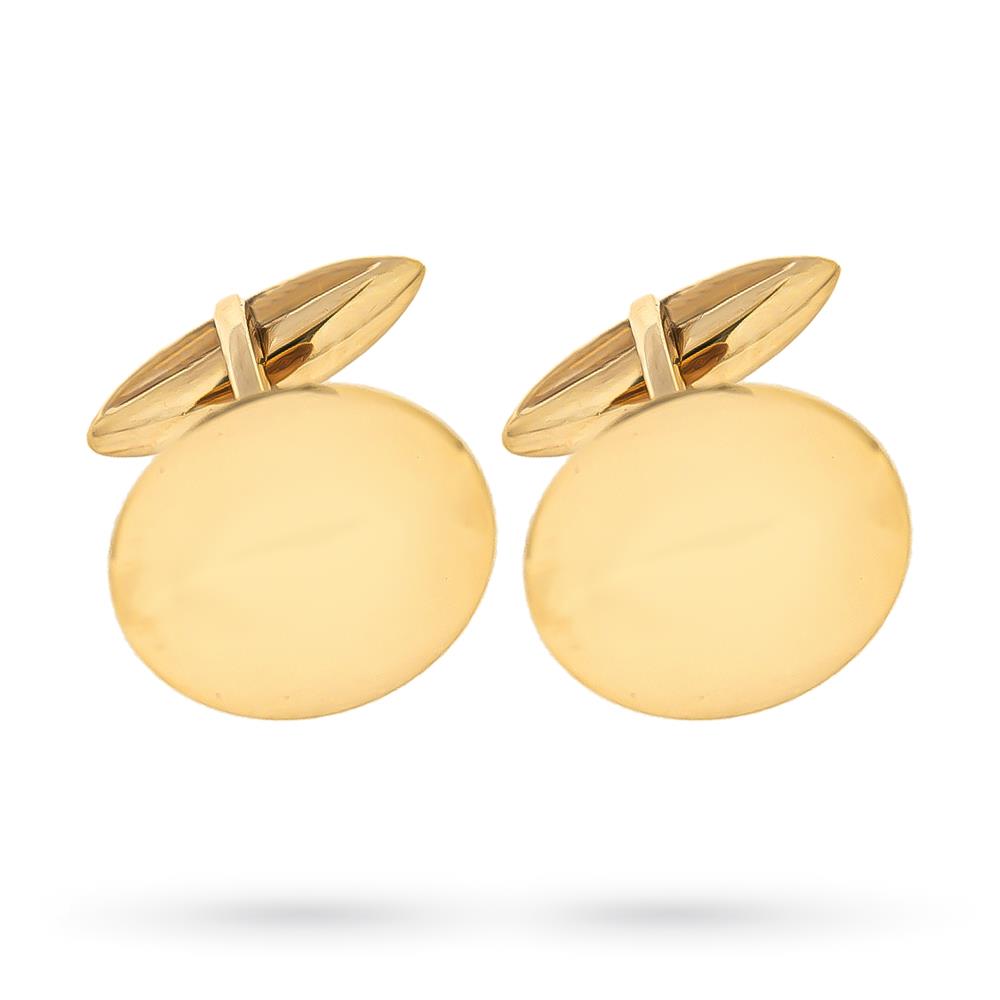 Pair of polished 18kt yellow gold cufflinks with American clasp - LUSSO ITALIANO