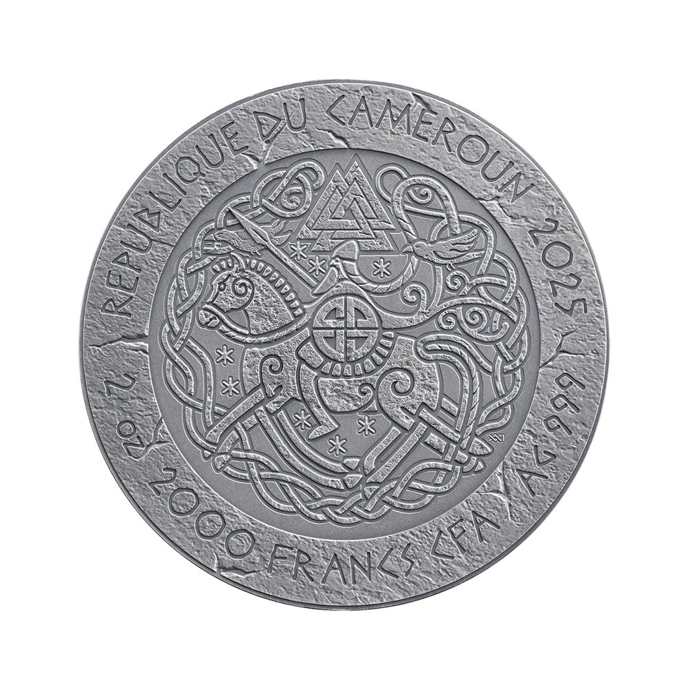  King Cnut the Great, The Way to Valhalla 2 Oz Argento 2025 Cameroon 2000 Francs - MINT XXI