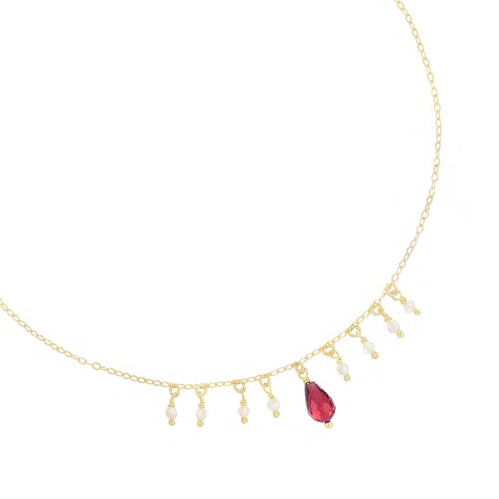 Girocollo frange perle 1 granato rosso Maman et Sophie GHFRAMP1GR - MAMAN ET SOPHIE