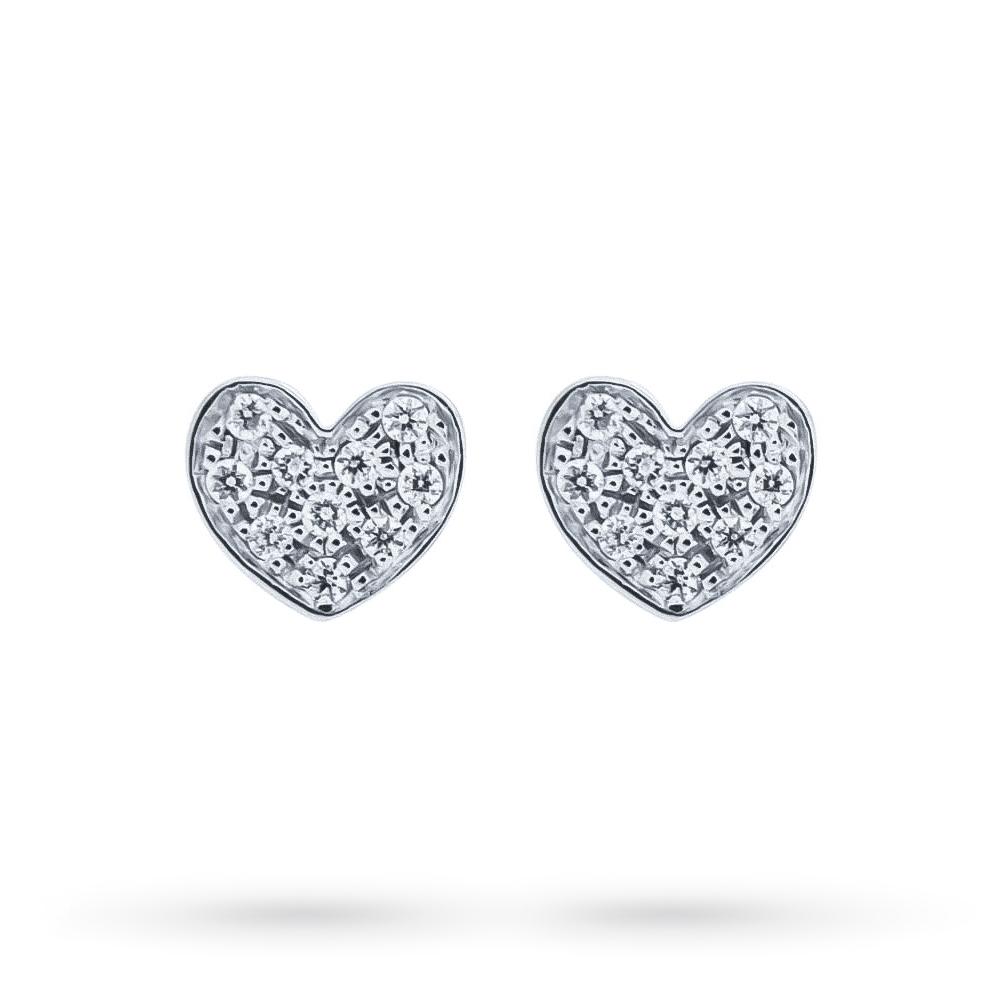 Orecchini oro bianco cuori diamanti 0,05ct Mirco Visconti - MIRCO VISCONTI