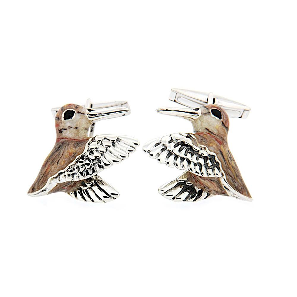  Woodcock Cufflinks in 925 Silver - Handmade - SATURNO