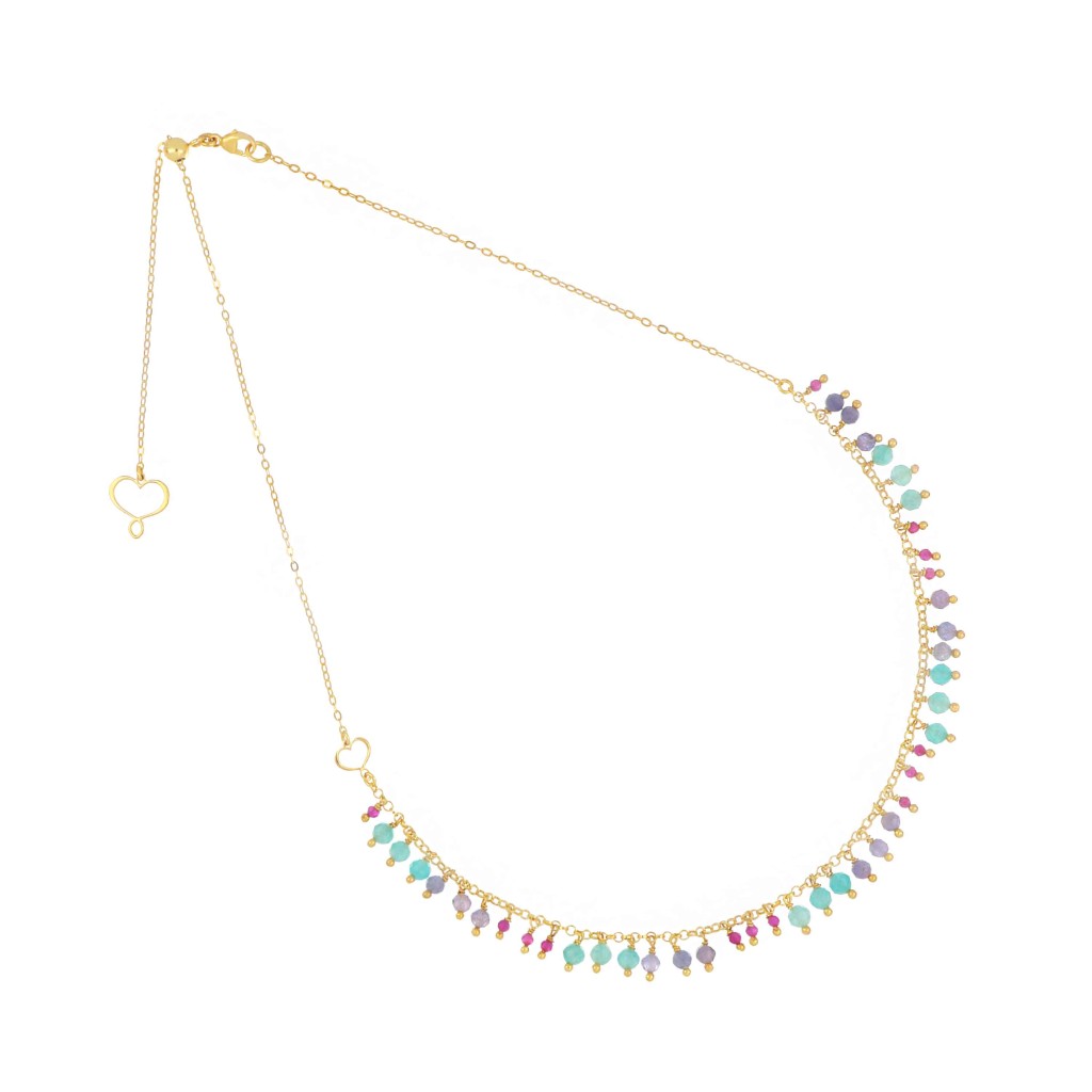 Maman et Sophie GHFRARUTZAZ17 Fringed Choker in 925 Silver with Gold Plated Finish - MAMAN ET SOPHIE