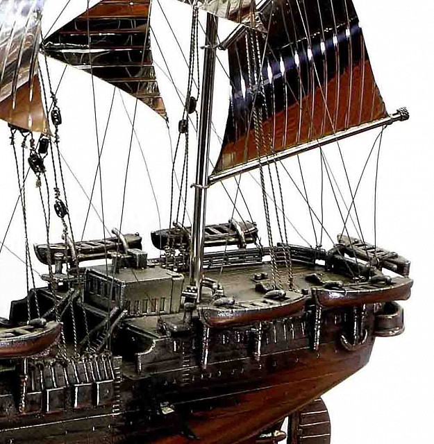  Soprammobile Veliero Amerigo Vespucci argento 50x70 cm  - ITALO GORI