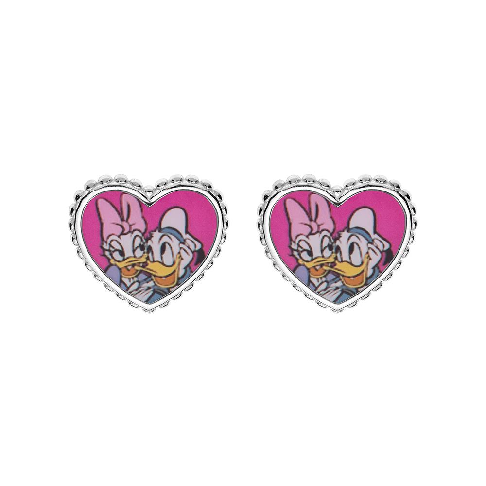 Disney Children's Earrings Donald Duck and Daisy Silver 925 Enamel - DISNEY