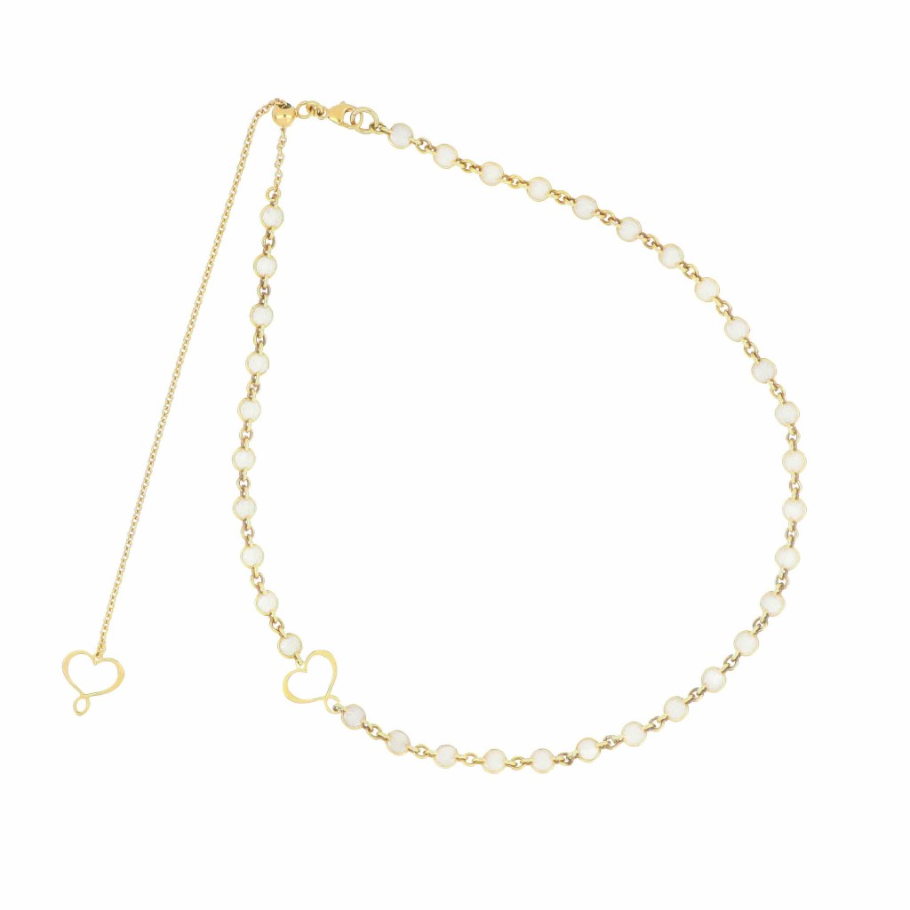 Girocollo Maman argento con smalto perlato - MAMAN ET SOPHIE