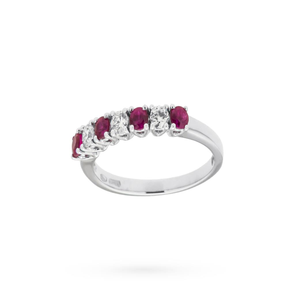  Riviera ring white gold 4 rubies 3 diamonds Mirco Visconti - MIRCO VISCONTI
