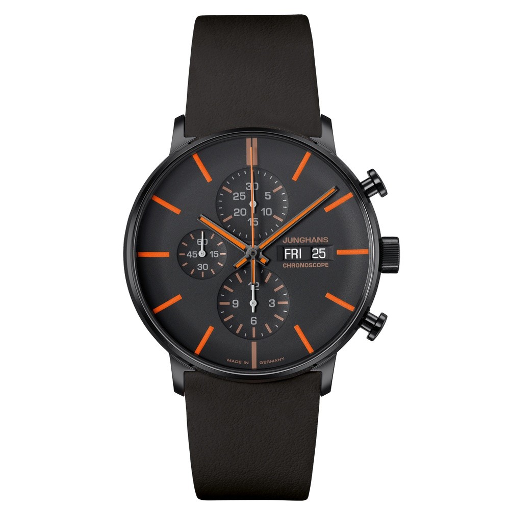 Junghans FORM A Chronoscope engl. Day 27-4371.03 Grigio 32,7 mm - JUNGHANS