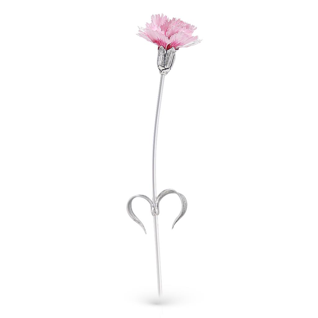 Garofano rosa soprammobile in argento e smalto 40cm - GI.RO’ART