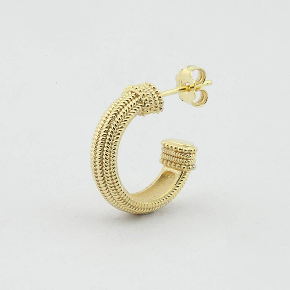 Orecchino singolo cerchio Magna Grecia argento dorato Nove25 - NOVE25