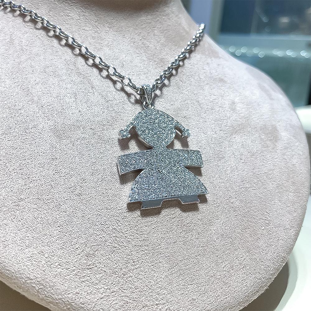  Collana leBebe LBB078 Exclusive bimba oro bianco diamanti - LE BEBE