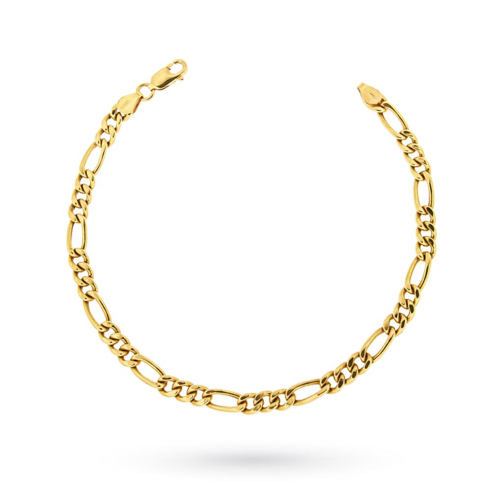 Shiny yellow gold men's bracelet 19.5cm - UNBRANDED