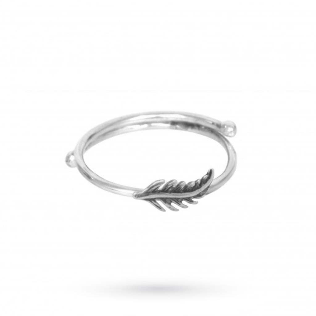 Maman et Sophie adjustable feather ring AN018AG - MAMAN ET SOPHIE