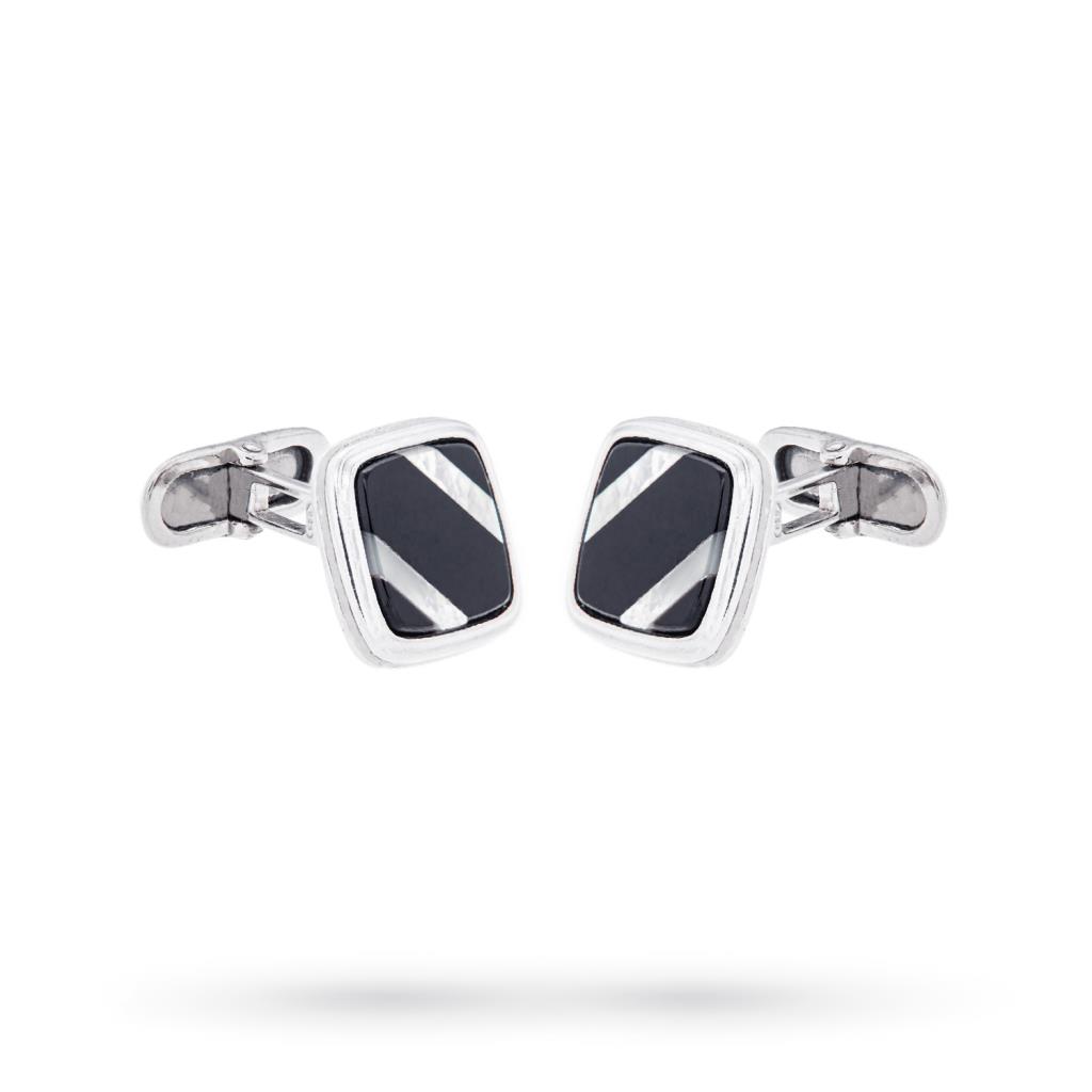 Gemelli da camicia scudo onice madreperla argento 925 - ANTORÀ