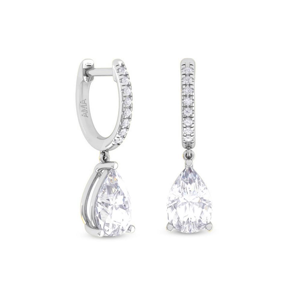  Orecchini Pendenti Oro Rosa Diamanti Goccia Da 1 Carato Lab-Grown - AMA