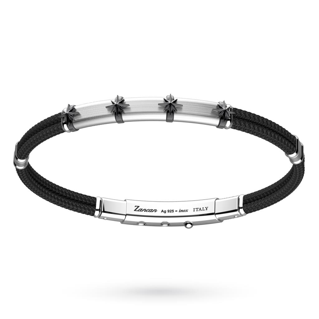 Zancan ESB066-NE bracelet in black kevlar with satin silver plate - ZANCAN