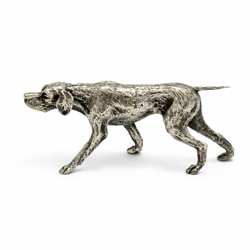 800 silver pointer dog figurine, signed by Roselli - 