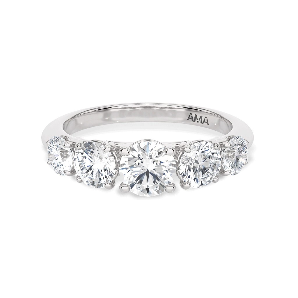 Veretta anello oro bianco con diamanti ~1,5 Carati Lab-Grown - misura 10