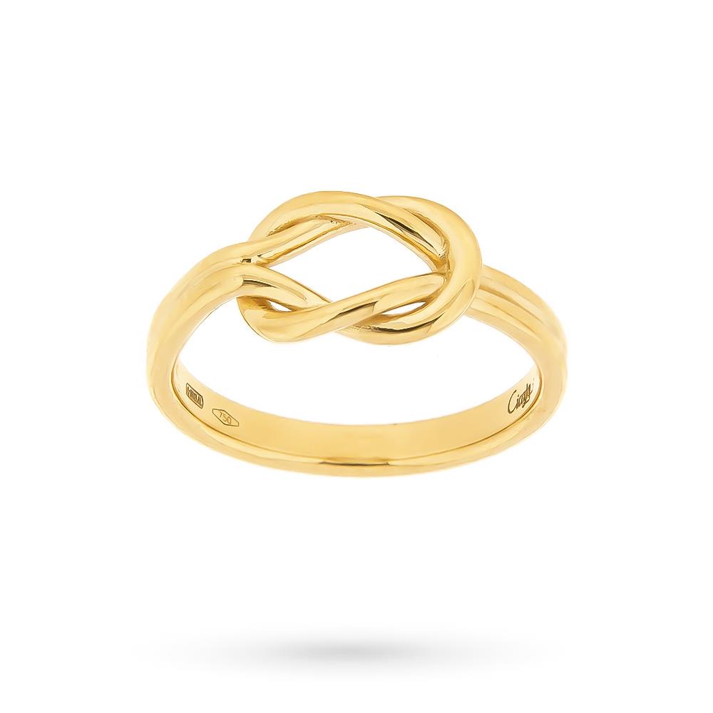 18kt yellow gold flat knot ring - CICALA