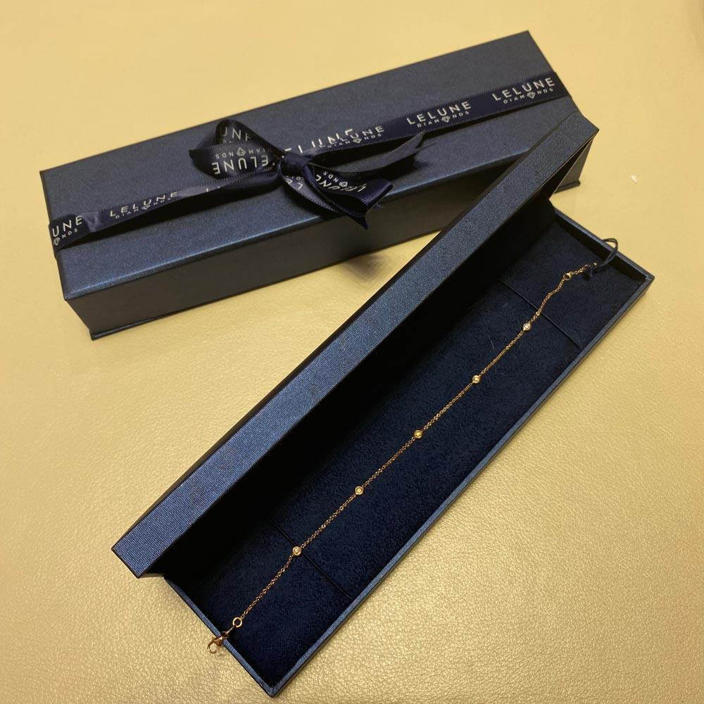  Bracciale in Oro Rosa 18kt con 5 diamanti 0,15ct - LELUNE